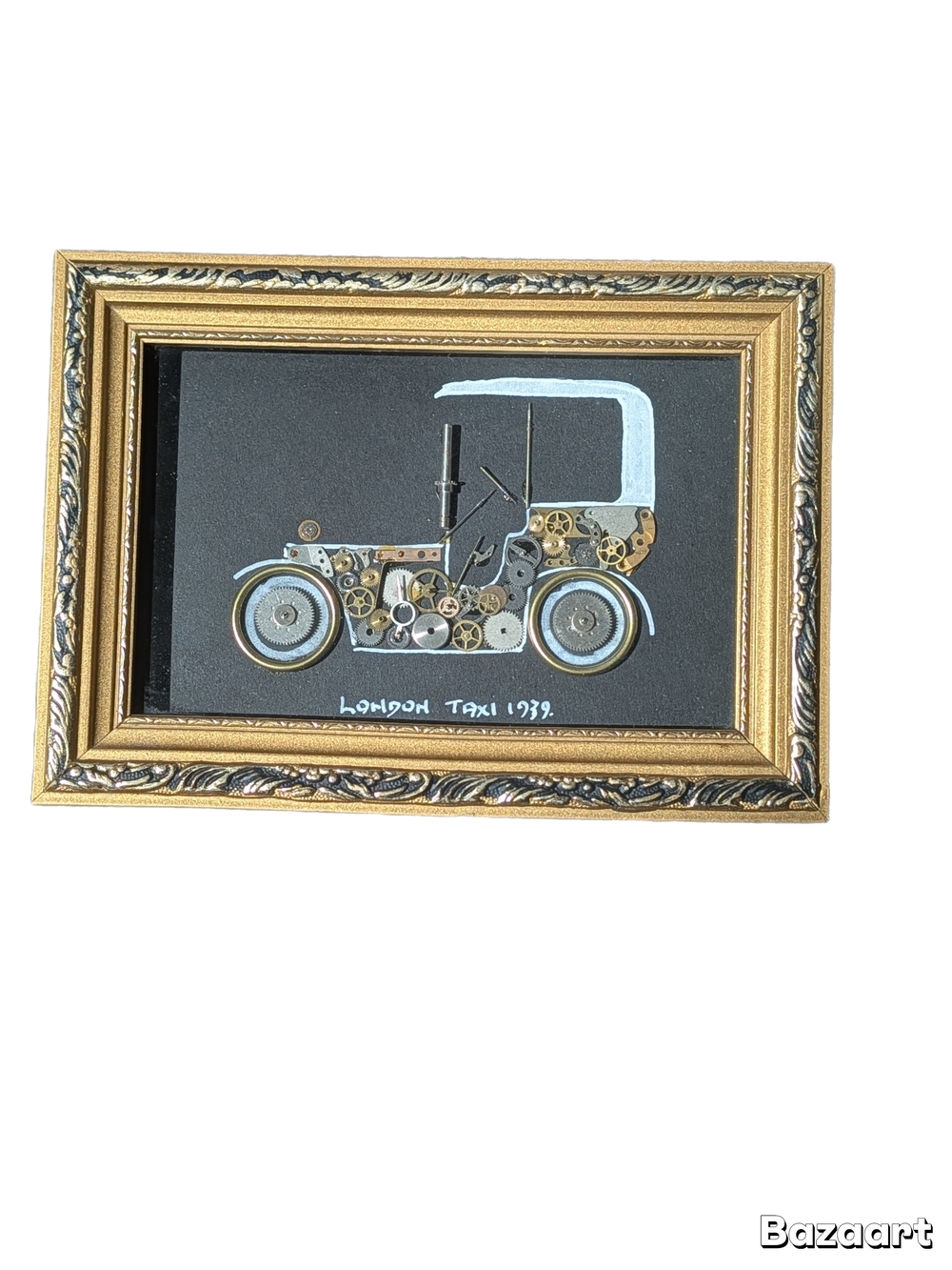 Gold Horological London Taxi  Wall Art in Gold and Black